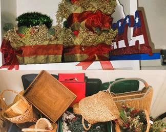 Christmas decor and baskets