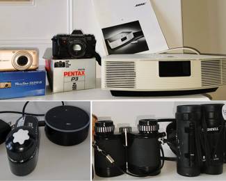 Home Electronics: Binoculars, Bose music system, cameras, Alexa