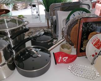 Kitchen cooking pots and pans