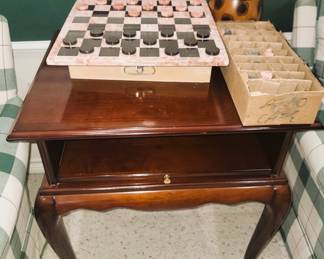 Traditional Style Occasional Table - Marble Chess and Checker Set