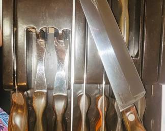 9-piece vintage CUTCO knife set with Bakelite handles