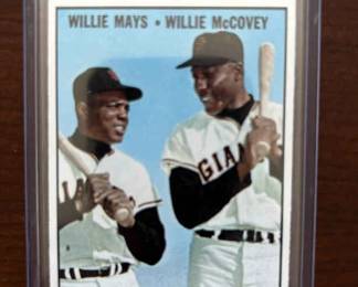 1964 Topps Baseball Card. Fence Busters Willie Mays and Willie McCovey