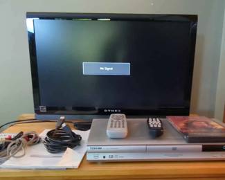 24 Dynex HD TV and Toshiba DVD Player 