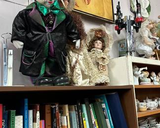 Dolls, art work and Vintage cookbooks