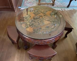 Lot 26 | Hand Carved Asian Style Tea Table
