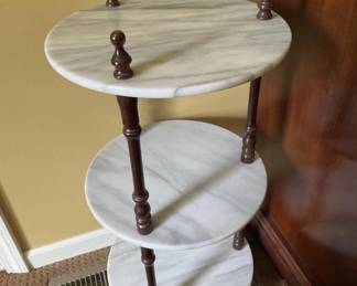 Lot 126 | Vintage Three Tiered Marble Stand
