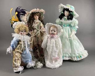 Lot 42 | 4 Vtg Porcelain Dolls
