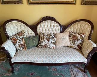Lot 8 | Victorian French Style Sofa & Pillows
