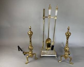 Lot 23 | Fireplace Tools & Andirons
