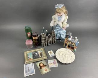 Lot 50 | Vtg Camellia Garden Doll, Lighted Church & More!
