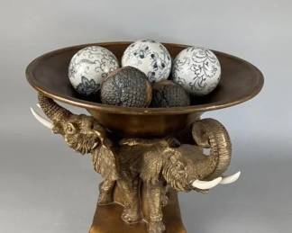 Lot 39 | Decorative Elephant Centerpiece & More
