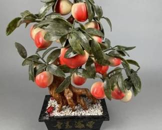 Lot 75 | Vintage Peach Bonsai Jade Tree
