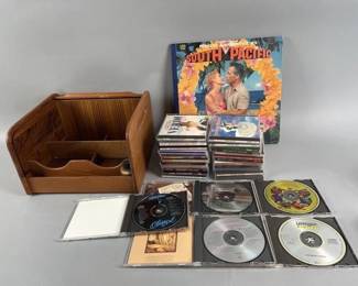 Lot 213 | South Pacific Vinyl, CDs, and CD Holder
