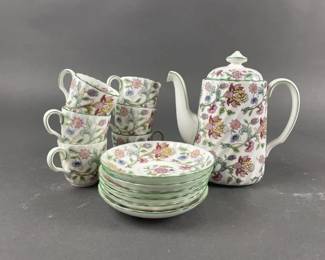 Lot 196 | Vtg Haddon Hall Teapot, Cups & Saucers
