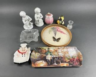 Lot 74 | Vtg Pressed Butterfly Tray & More!
