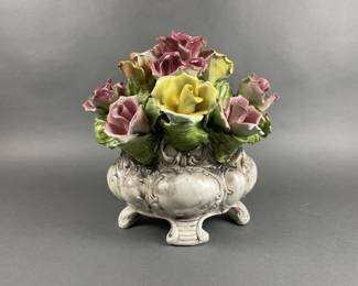 Lot 68 | Vtg Capodimonte Flower Basket
