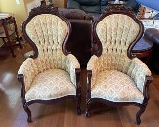 Lot 13 | Pair Of Victorian Style Arm Chairs
