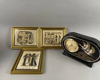 Lot 253 | Framed Egyptian Prints On Papyrus & More
