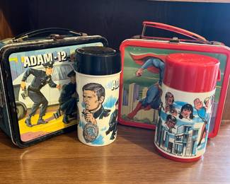 Vintage Adam 12 and Superman lunchboxes 