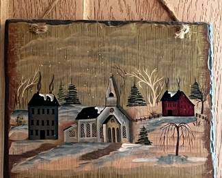 winter slate painting