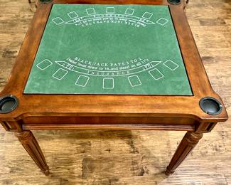 Chess, checkers, blackjack, backgammon game board.