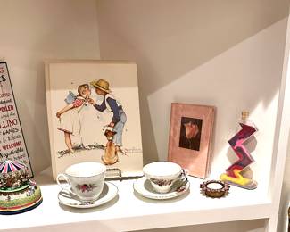 Collectibles! Italy, Austria, Czechoslovakia, England, and around the globe. Josef Originals 5 and 7.  Lefton Ballerina, Schmidt musical collectibles Ballerina, Delton porcelain stack Peacock tea set, and other lovely Collectibles.