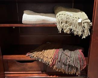 Pottery Barn and Kennebunk Weavers blankets and throws. See how nicely they fit in this cabinet!