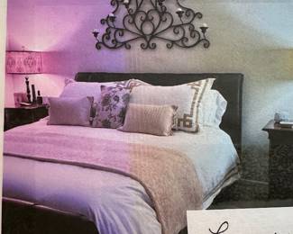 Legacy home luxury king bedding set. Lafayette ivory and gold bed spread with matching pillow shams.