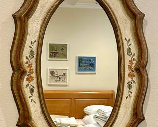 Drexel “Et Cetera”Collection.  1960s, painted and decorated mirror by Drexel heritage.