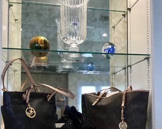 Michael Kors handbags and VANELI velvet in rhinestone shoes