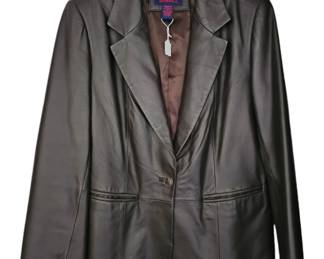 Ladies black leather blazer Jacket