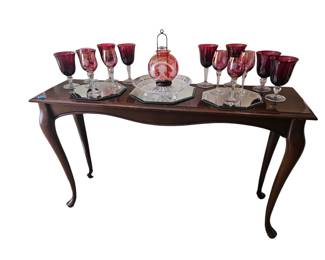  Cherry foyer/sofa table with cabriole legs