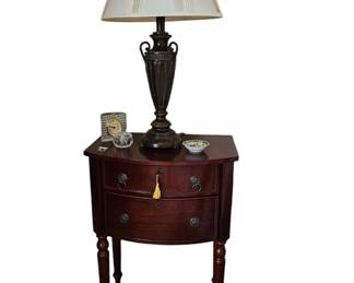 Vintage mahogany two drawer end table