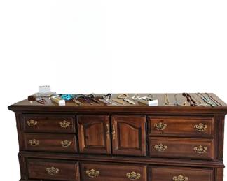 Vintage pine triple dresser