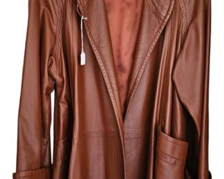 Ladies three quarter length leather jacket