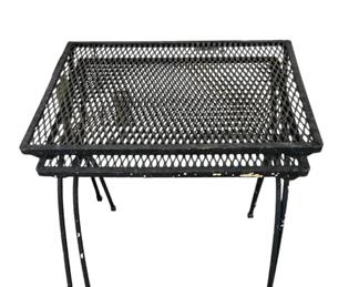 Pair of mesh nesting tables 