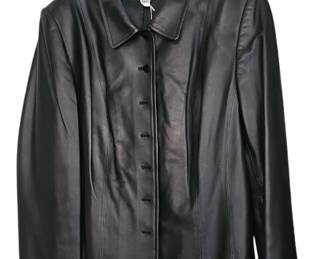 Ladies Black leather short jacket
