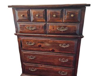 Vintage 7 drawer pine chest of drawers