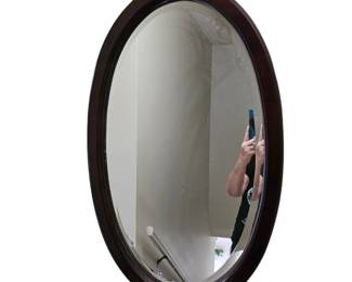 Mahogany oval mirror