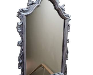 Silver ornate wall mirror