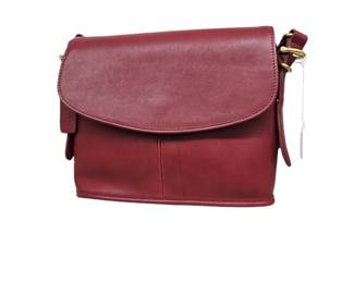 Ladies red coach leather shoulder bag