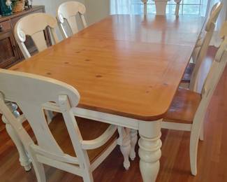 Dining room table with 6 chairs and matching bench