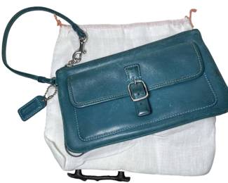 Authentic teal Coach clutch