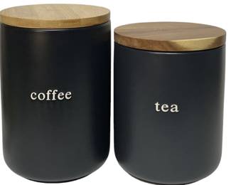 Black Ceramic Kitchen Canisters