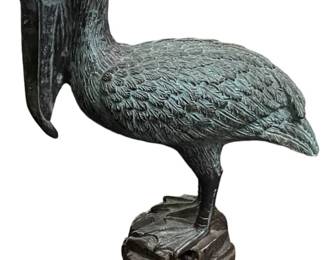 SPI Verdigris Brass Pelican Sculpture