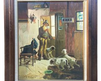 E. Larroque Original Oil Painting