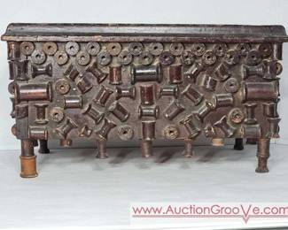 25 Tramp Art Footed Spool Box