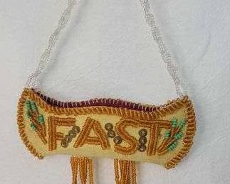 7 FAST BOAT Native American Beaded Whimsey Canoe