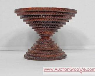 31 Tramp Art Pedistal Bowl