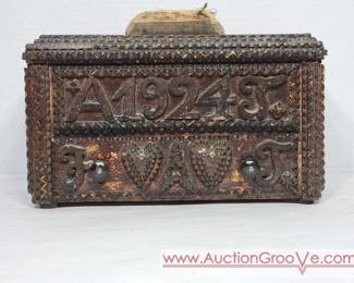 5 Antique Tramp Art Box.